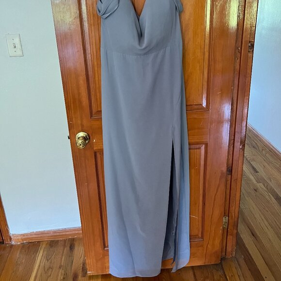 Jenny Yoo "Jacqueline" Chambray Chiffon Dress, Size 10 - Picture 5 of 6